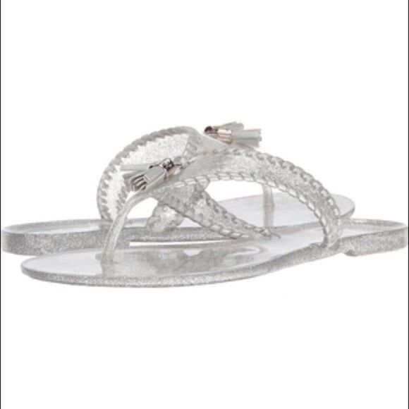Jack Rogers Women's 11M Silver Sparkle Alana Jelly sandals - New - Picture 3 of 4